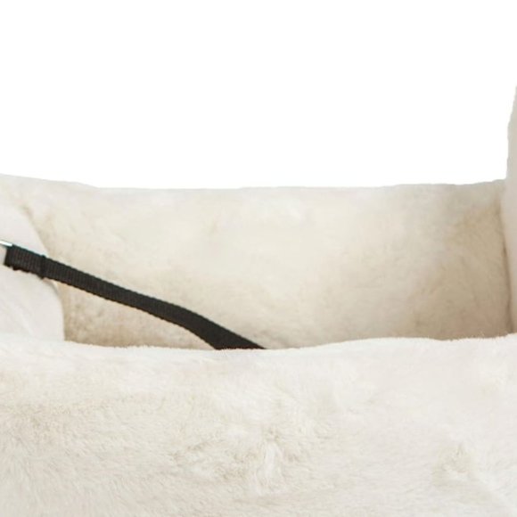 Nandog Dog Car Safety Booster Seat w/ Belt Travel Cushion Bed Ivory cloud - Picture 2 of 6